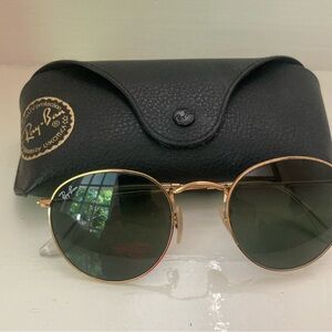 Ray-Ban Sunglasses Double Bridge Round Green Lens w Case